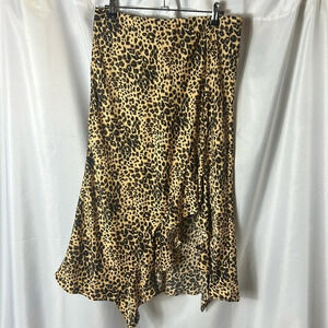 Code Mode Leopard Ruffle Maxi Skirt Size M